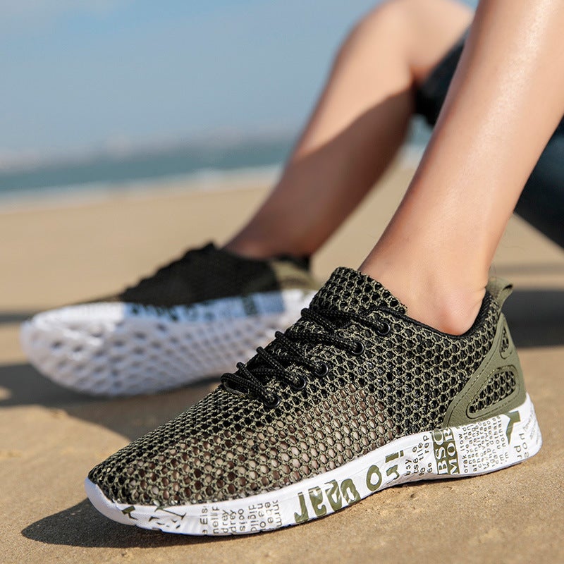 Outdoor Mesh Shoes Men'S And Women'S Breathable Wading Mesh Shoes Soft Sole Sneaker Summer Tracing Hole Shoes Large Size Shoes - Image 3